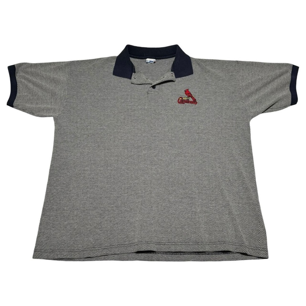 Vintage 90s True‎ Fan St. Louis Cardinals Multicolor Polo Shirt Adult 2XL